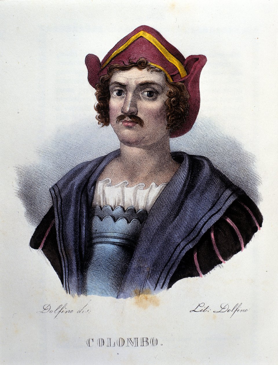 Portrét Kryštofa Kolumba, rytina 19. století. od Unknown artist
