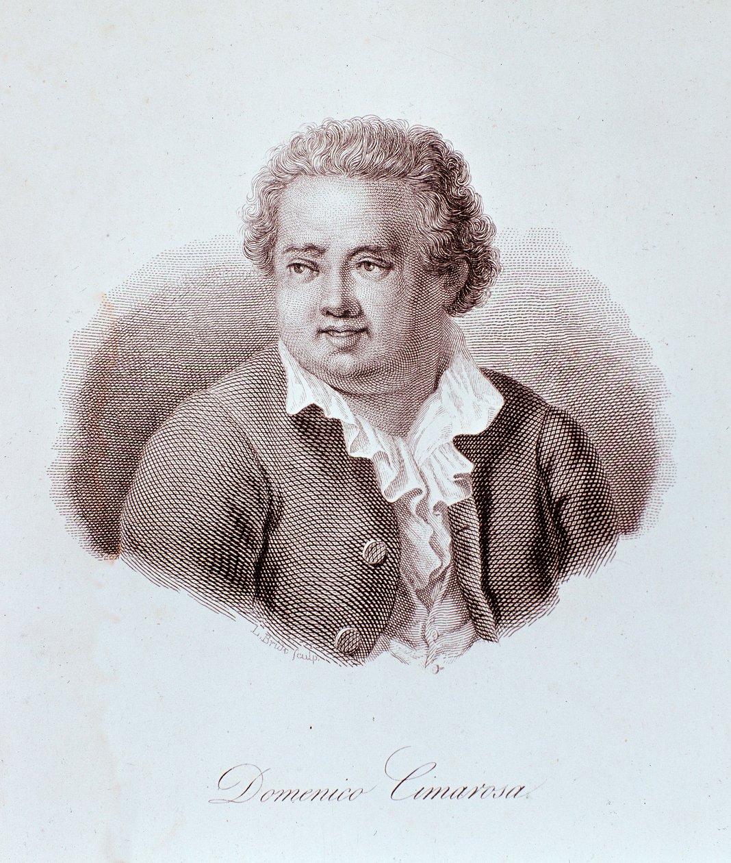 Portrét Domenica Cimarosa (1749-1801), italský skladatel Rytina. 18. století. Milan, knihovna konzervatoře od Unknown artist