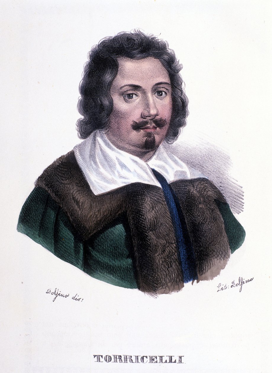 Portrét Evangelisty Torricelliho nebo Toricelliho (1608 - 1647), italského fyzika od Unknown artist