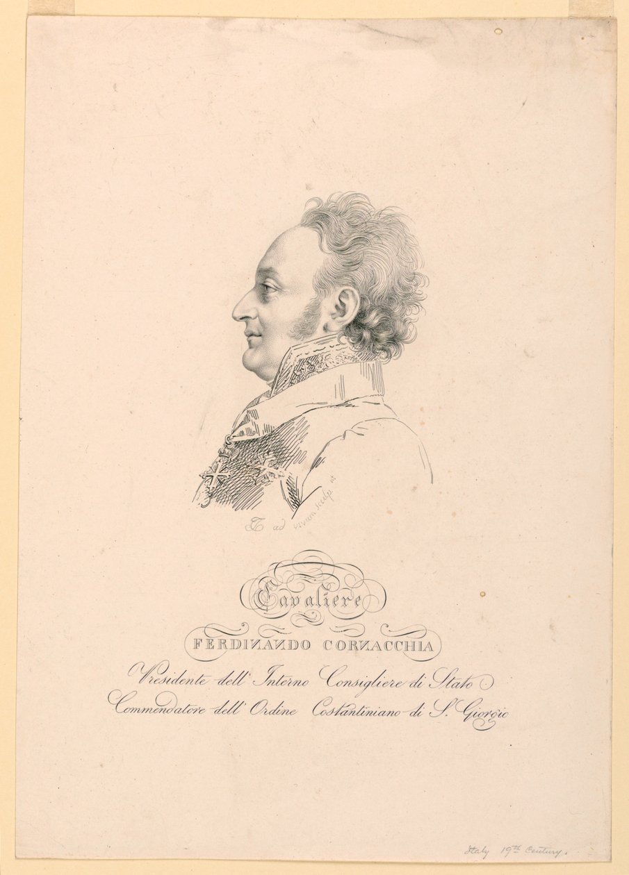 Portrét Ferdinanda Cornacchia od Unknown artist