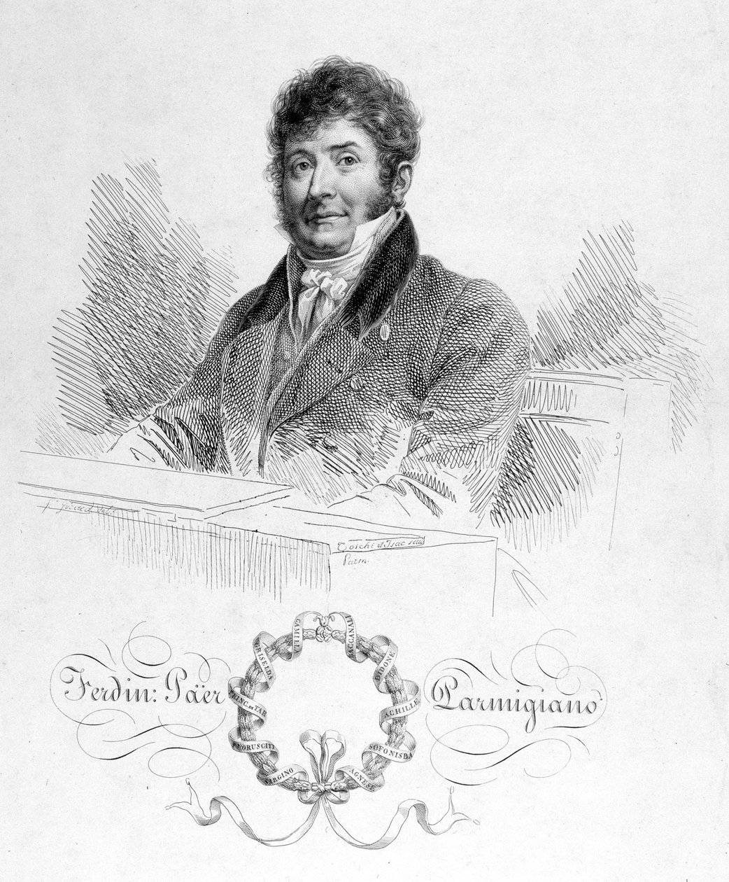 Portrét Ferdinanda Paera (1771 - 1839). Byl kaplovým mistrem Napoleona I. a poté ředitelem Opery Comique. od Unknown artist