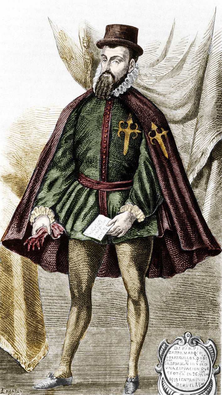 Portrét Francisca Pizarra (fr. Francois Pizarre od Unknown artist