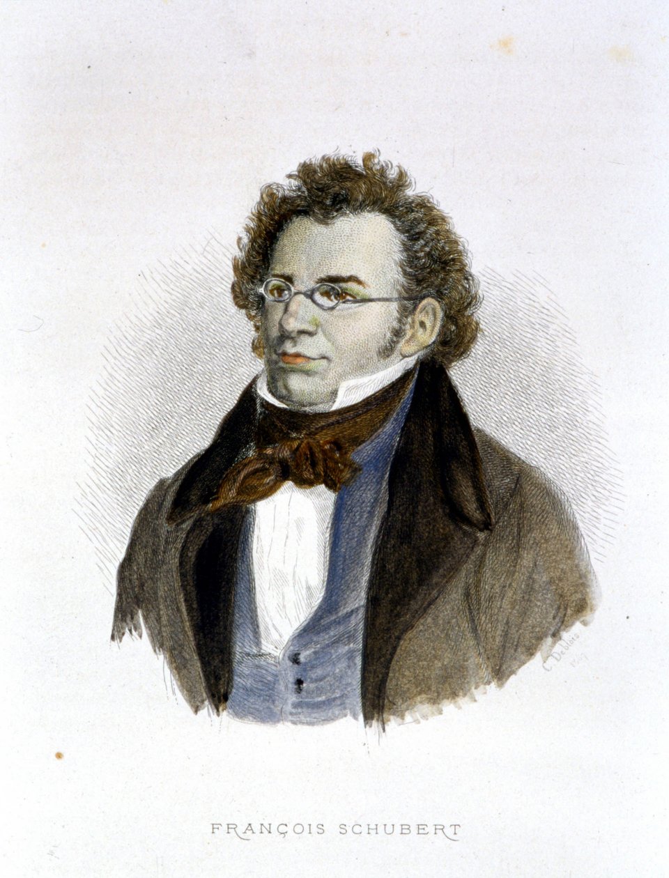 Portrét Frantze Schuberta (1797 - 1828) - rytina od Unknown artist