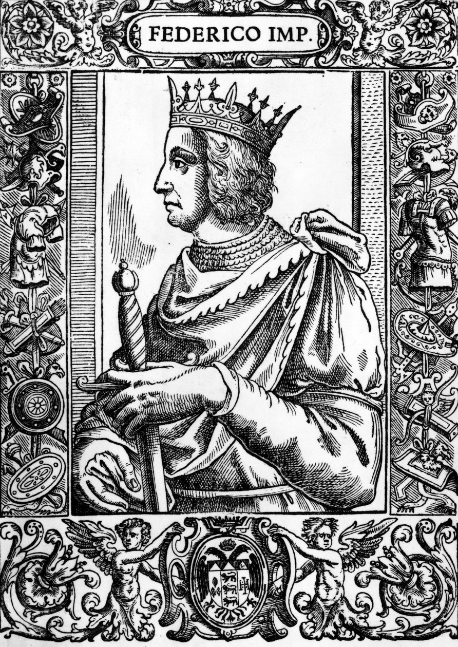 Portrét Fridricha II. (1194-1250), německého císaře. od Unknown artist