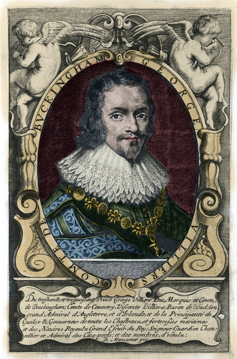 Portrét George Villierse (1592-1628) vévody z Buckinghamu Rytina 17. století od Unknown artist