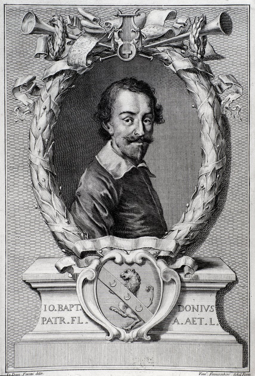 Portrét Giovanniho Battisty Doniho (1596-1647) italského muzikologa Rytina z frontispisu „Lyry Barberin““ od Unknown artist