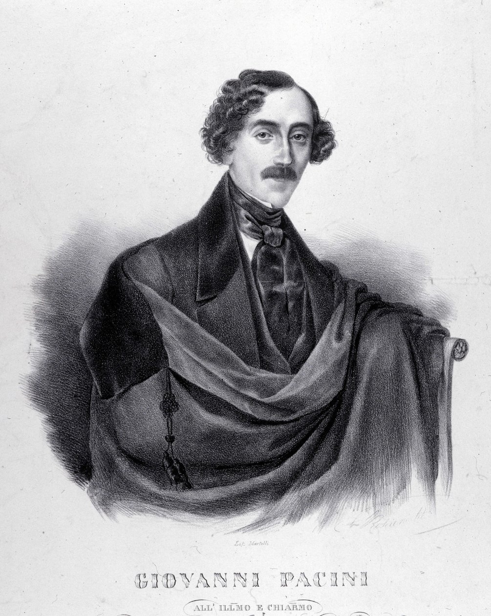Portrét Giovanniho Paciniho, italského skladatele (1796-1867). od Unknown artist