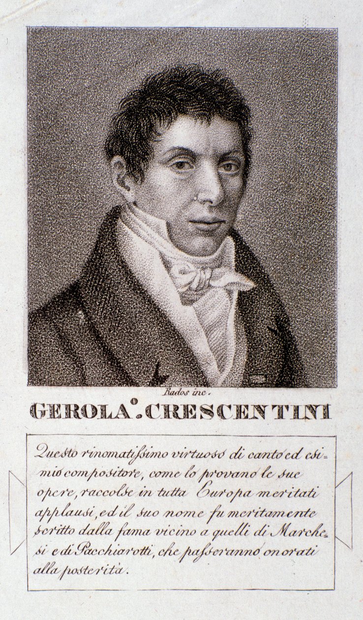 Portrét Girolama Crescentiniho (rytina) od Unknown artist