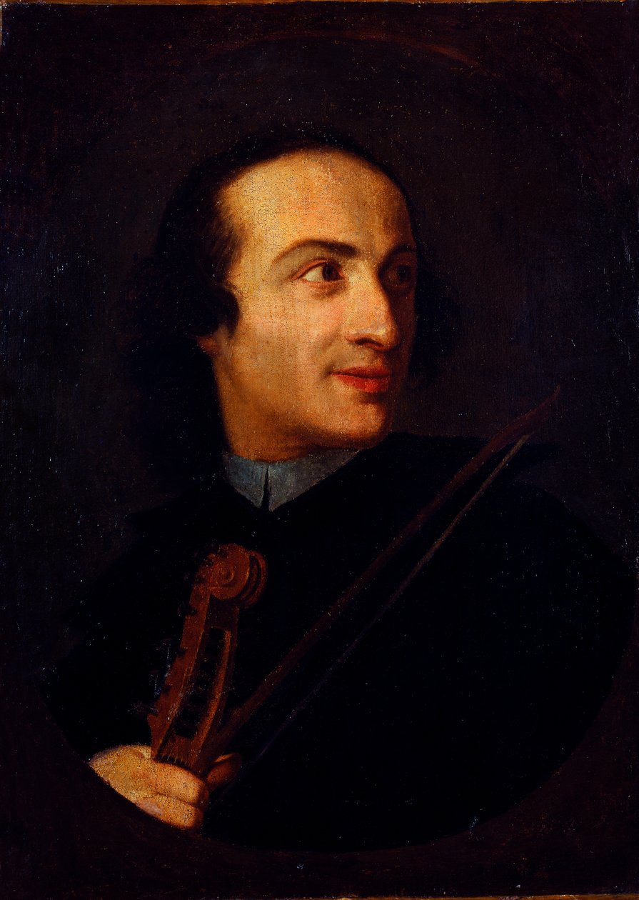 Portrét Giuseppe Tartiniho (1692 - 1770), italského houslisty a skladatele Anonymní malba. Milán 18. století, museo del castello od Unknown artist