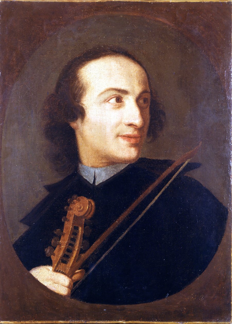 Portrét Giuseppe Tartiniho (1692 - 1770), italského houslisty a skladatele. Hradní muzeum. Milán od Unknown artist