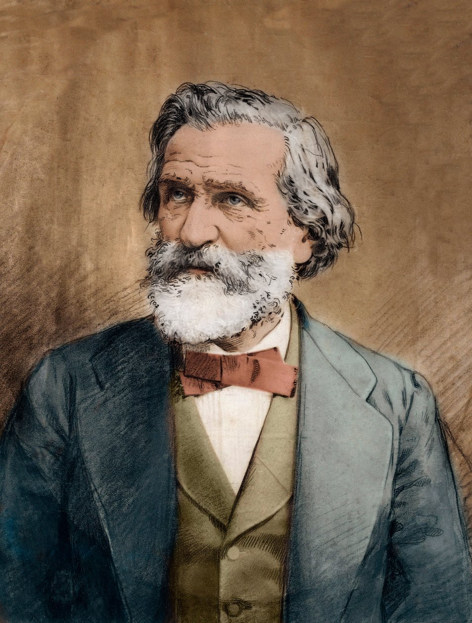 Portrét Giuseppe Verdiho - Portrét italského skladatele Giuseppe Verdiho (1813 - 1901) cca 1887 od Unknown artist