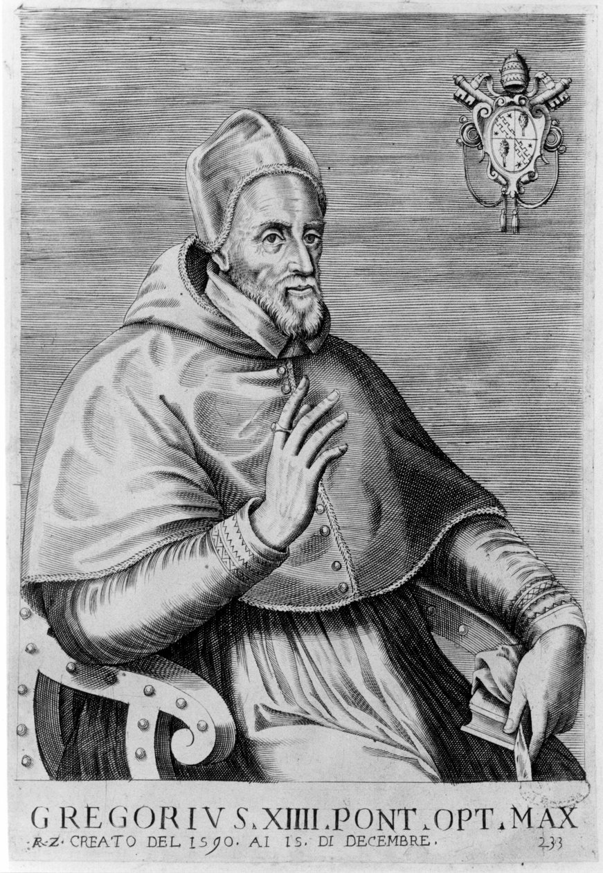 Portrét Řehoře XIV. (1535 - 1591). od Unknown artist