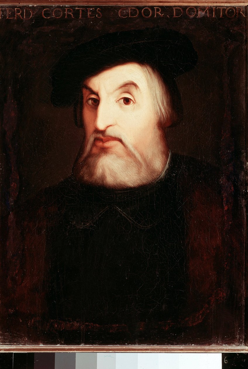 Portrét Hernana CORTESA (1485-1547), španělského dobyvatele Mexika. Anonymní malování. Madrid, Národní knihovna. od Unknown artist