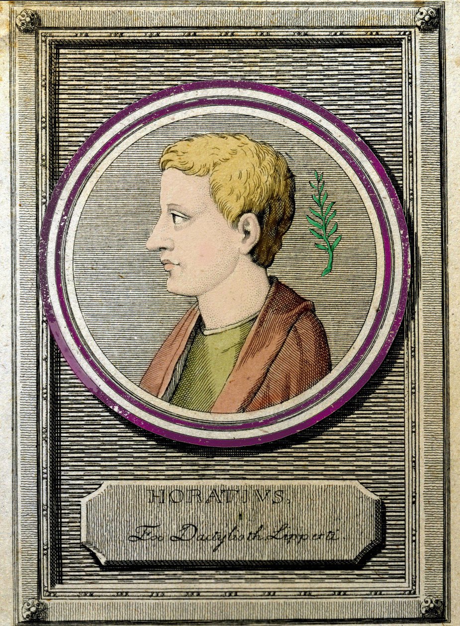 Portrét Horatia (Quintus Horatius Flaccus) (65-8 př.nl), latinský básník. od Unknown artist
