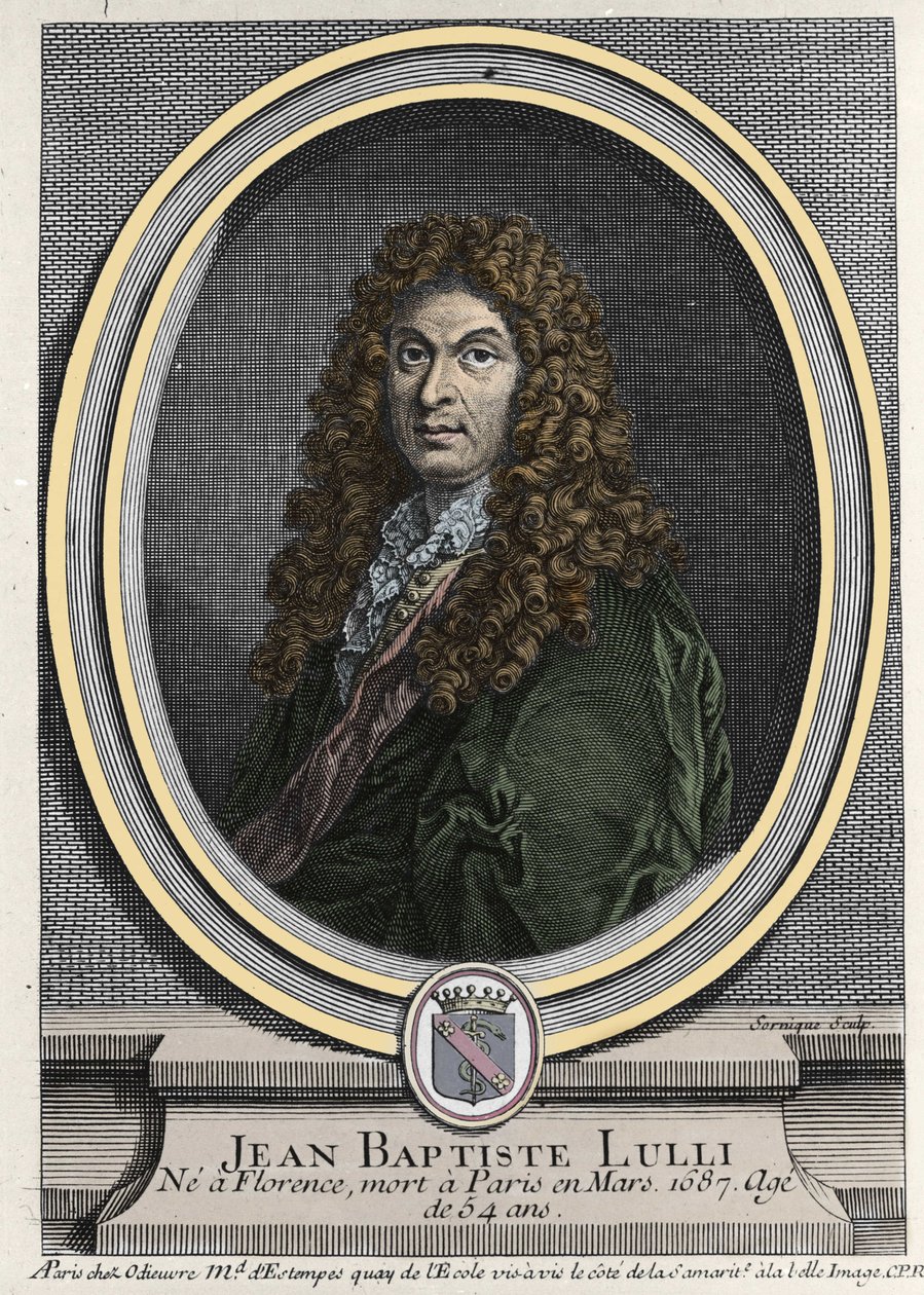 Portrét Jean Baptiste Lully (Giovanni Battista Lulli) (1632-1687), francouzský skladatel italského původu. Rytina 19. století. od Unknown artist