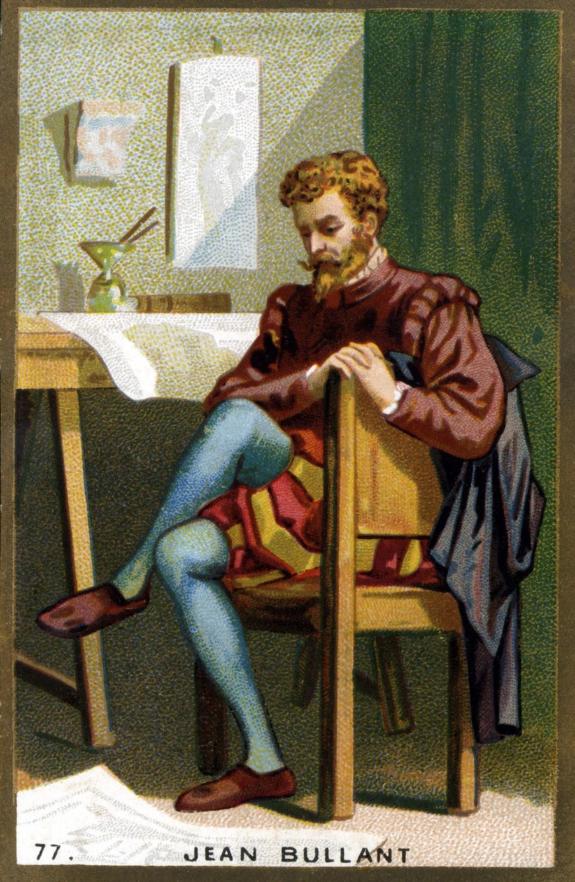 Portrét Jean Bullant (1520 - 1578) francouzský architekt, designér a teoretik. Chromolitografie 19. století. od Unknown artist