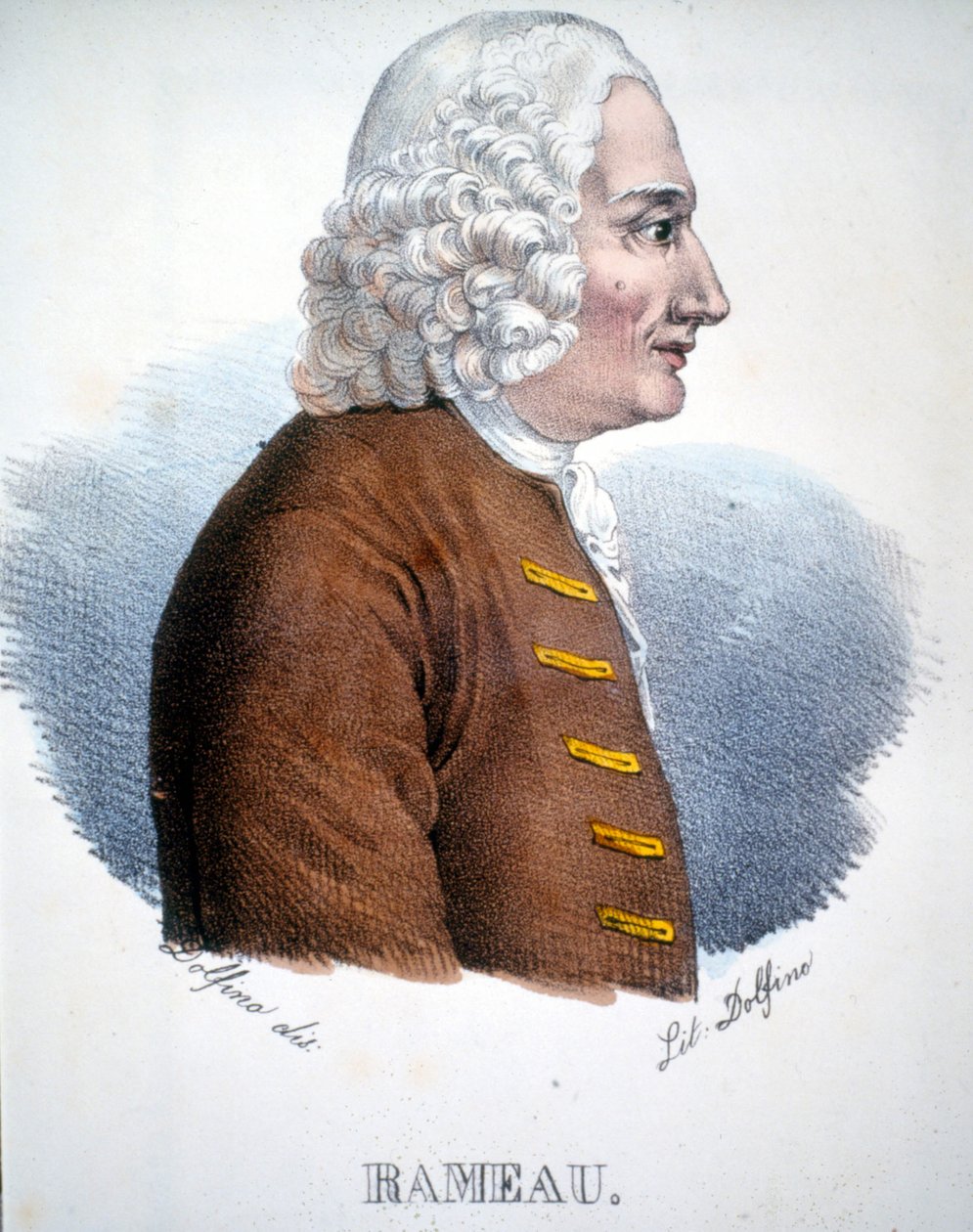 Portrét Jean Philippe (Jean-Philippe) Rameau (1683 - 1764), francouzský skladatel. od Unknown artist