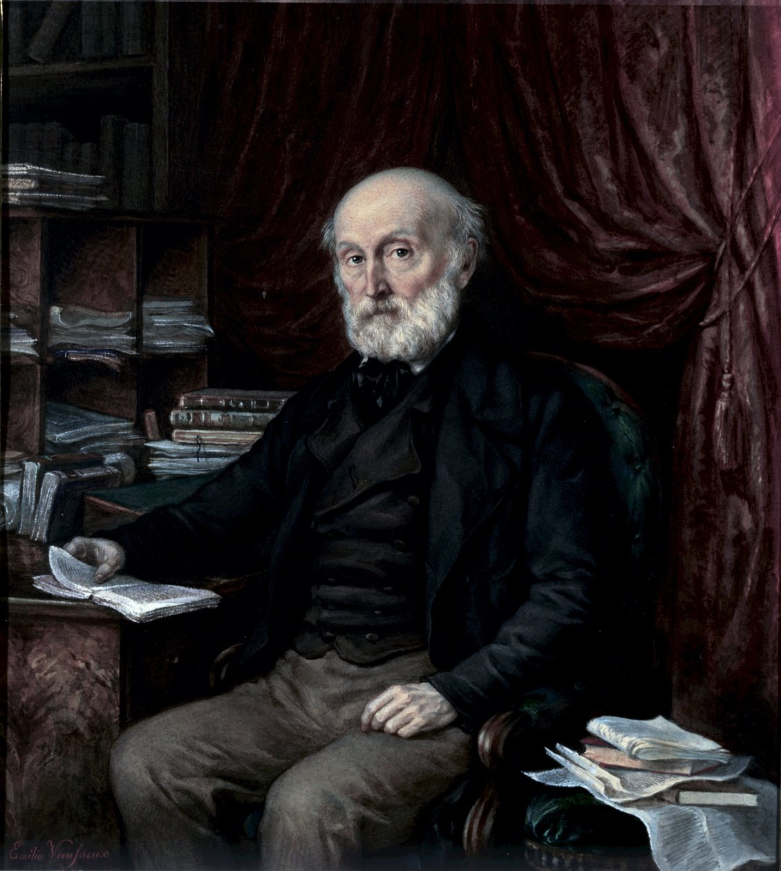 Portrét Jeana Pierra Vieusseuxe (1779-1863), milovníka kultury a obchodníka, zakladatele anonymního obrazu Florentine Reading Cabinet z 19. století od Unknown artist