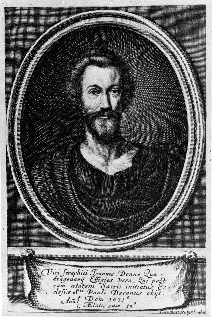 Portrét Johna Donna (1572-1631) anglický básník. od Unknown artist