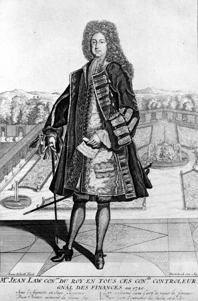 Portrét Johna Lawa (1671 - 1729) pěšky, Scottish Financial, který způsobil bankrot v roce 1720 (událost Quincampoix Street) od Unknown artist