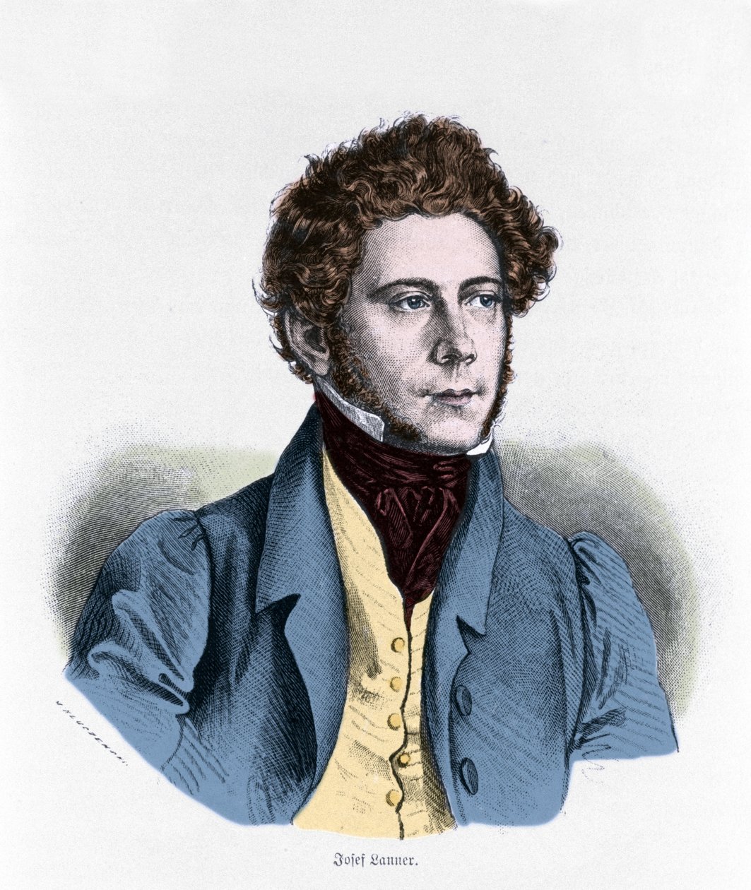 Portrét Josepha Lannera Rakouského skladatele, houslisty a dirigenta (1801-1843). od Unknown artist