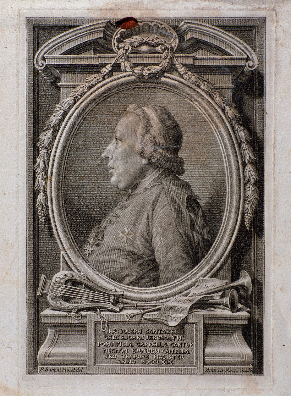 Portrét Josepha Santarelliho (rytina od Unknown artist