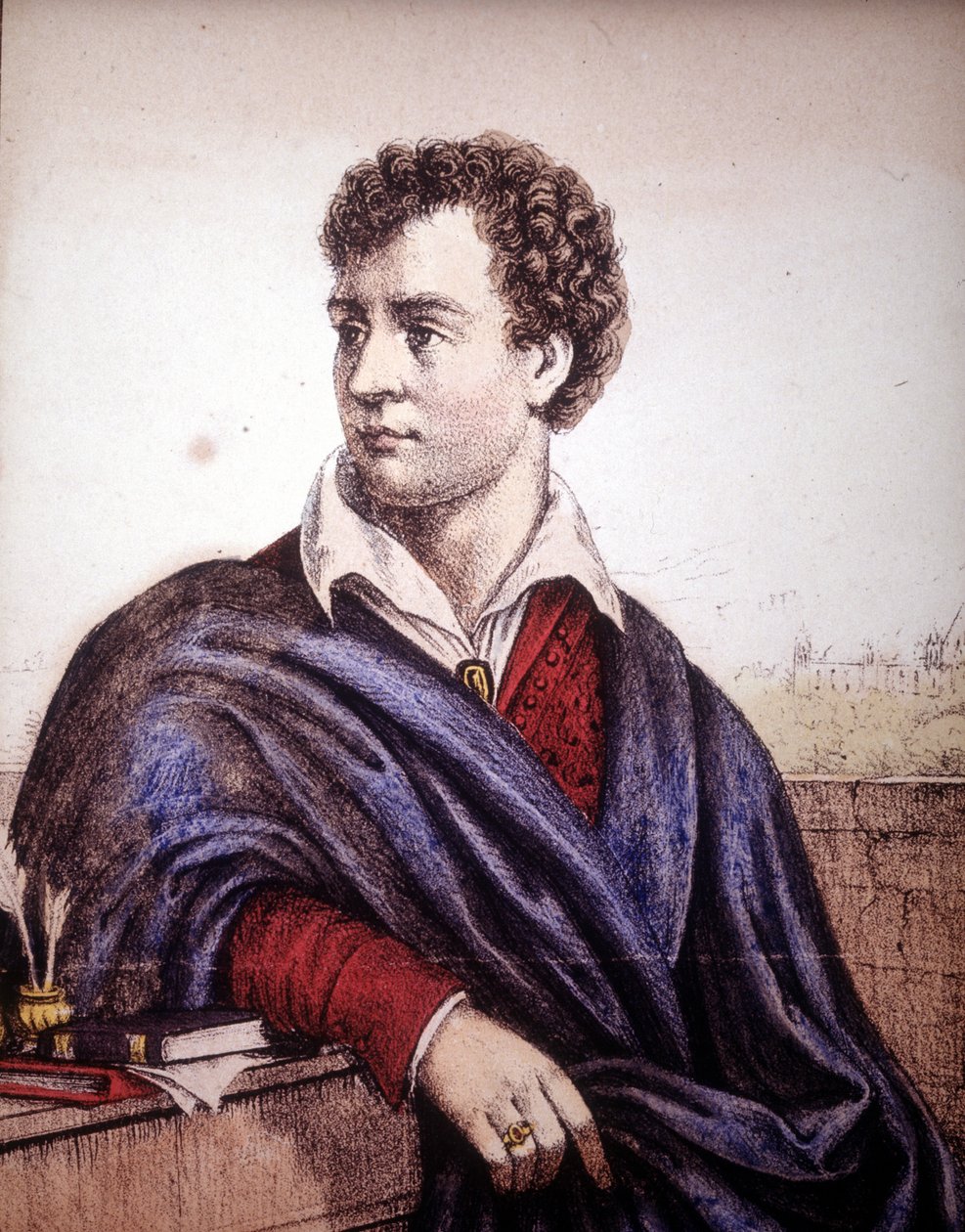 Portrét lorda George Gordona Noela Byrona (1788-1824), 6. barona, britského básníka. od Unknown artist