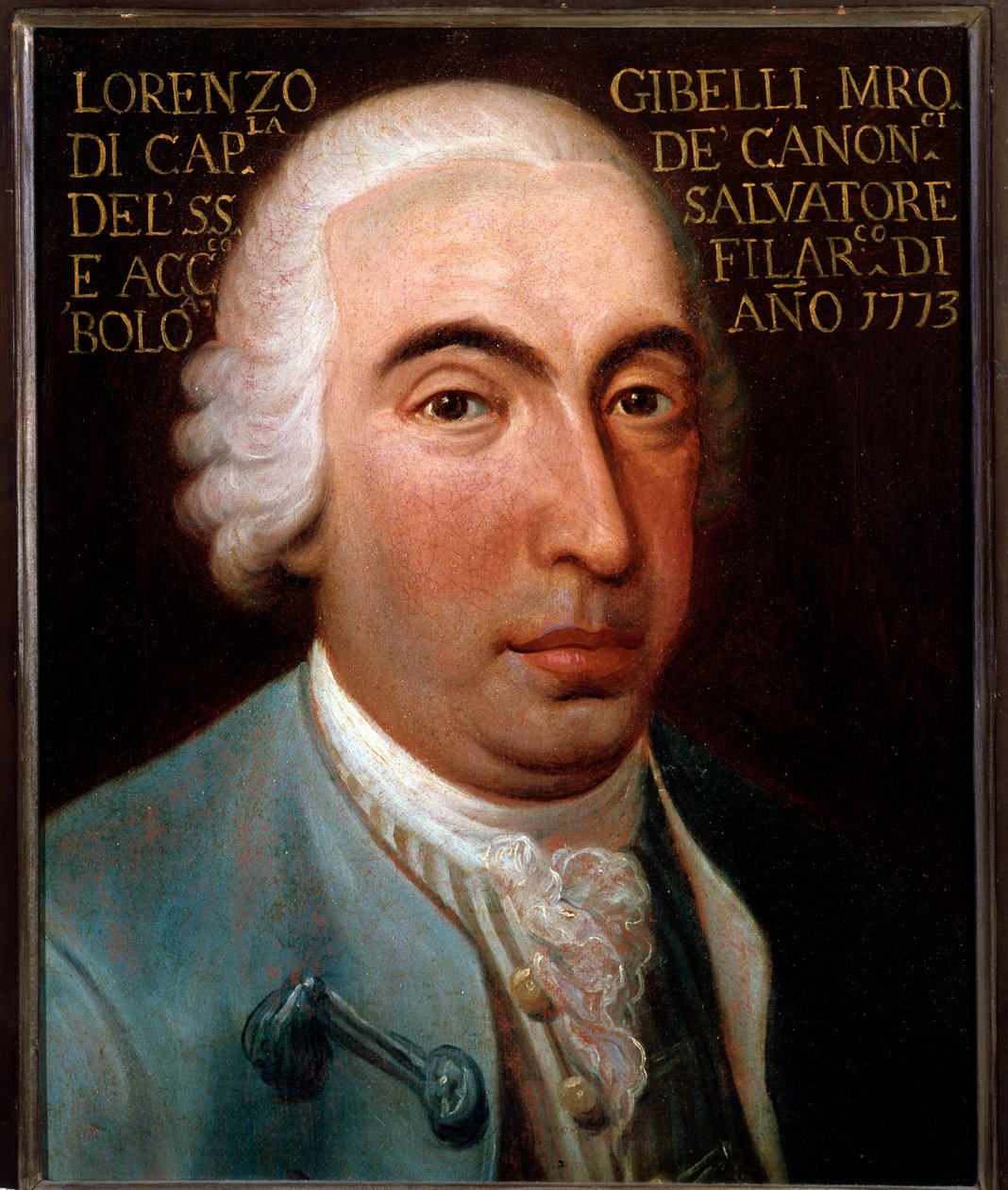 Portrét Lorenza Gibelliho (1719-1812) italský skladatel, kastrát (kastrát) Anonymní obraz. 1773. Bologna, občanské hudební bibliografické museum. od Unknown artist