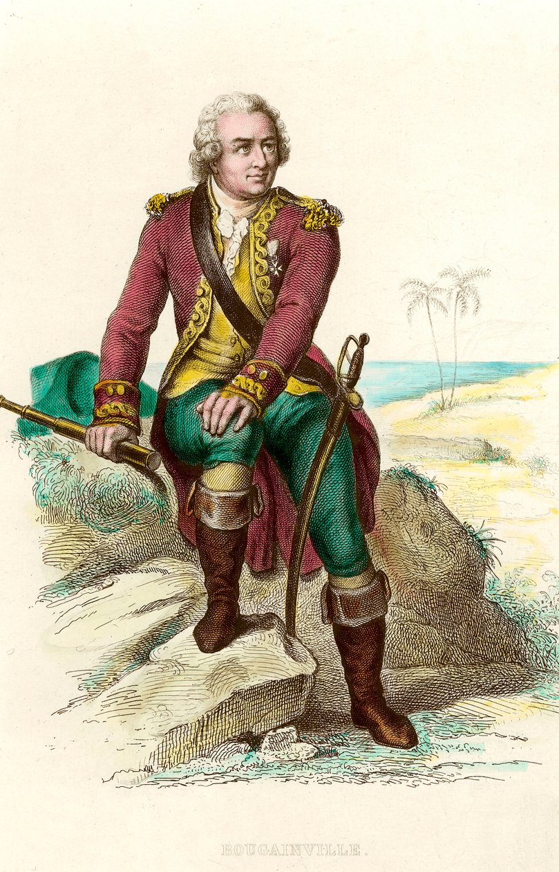 Portrét Louise Antoina, hraběte z Bougainville (1729 - 1811), francouzského mořeplavce. Rytina 19. století. Coll. Jít. od Unknown artist