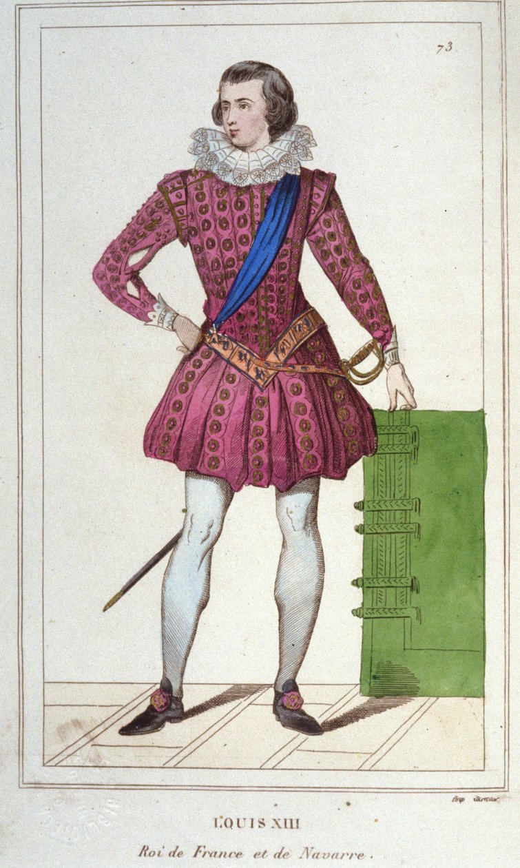 Portrét Ludvíka XIII. (1601 - 1643), francouzského krále, rytina z roku 1830 od Unknown artist