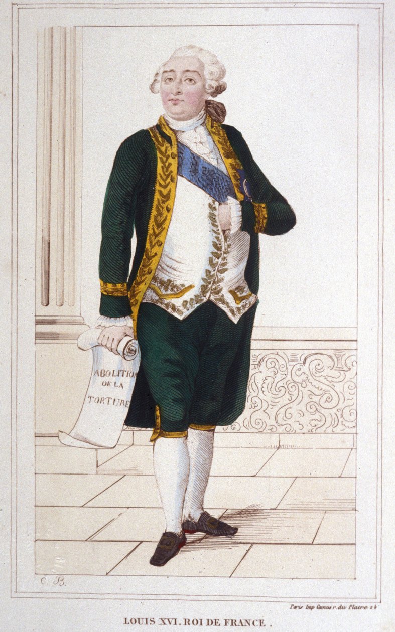 Portrét Ludvíka XVI. (1754 - 1793) Rytina z roku 1830 od Unknown artist