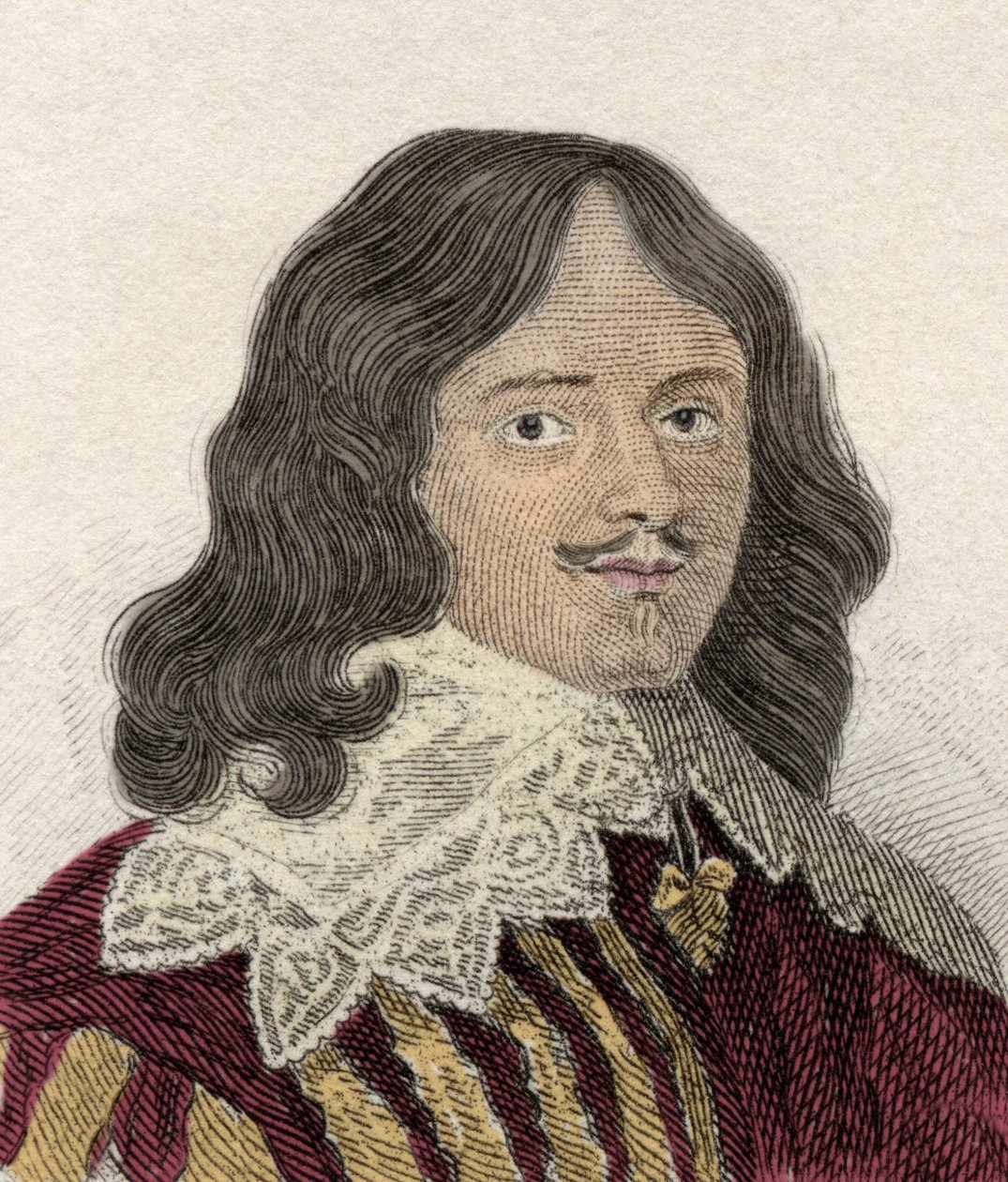 Portrét Luciuse Caryho (asi 1610-1643), 2. vikomta Falklanda, politika, vojenského a anglického spisovatele. Rytina 19. století. od Unknown artist