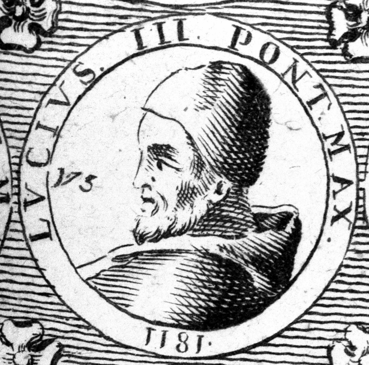 Portrét Lucius III (? - 1185). od Unknown artist