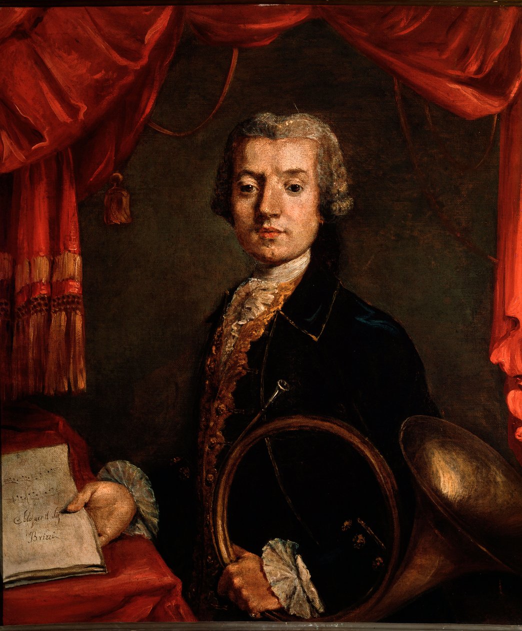 Portrét Luigiho Brizziho, italského hornisty (malba od Unknown artist
