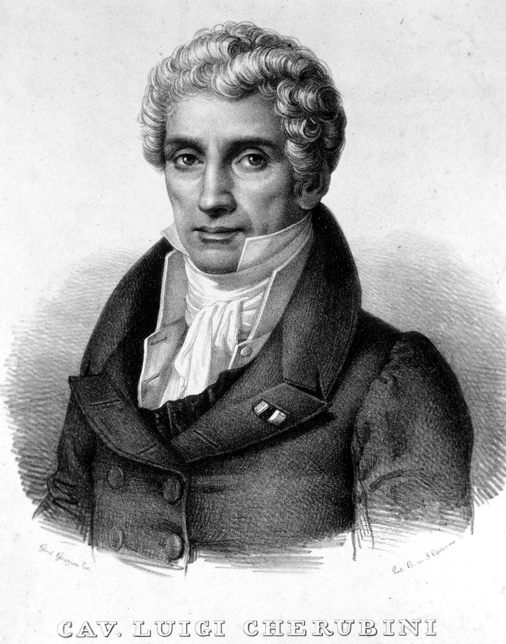 Portrét Luigiho Cherubiniho (1760-1842), italského skladatele. od Unknown artist