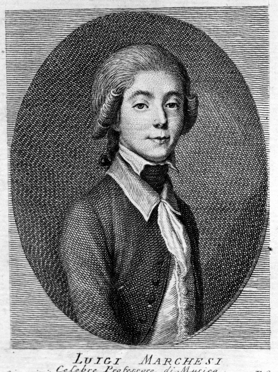 Portrét Luigiho Marchesiho (1754 - 1829) italský kastrát. od Unknown artist