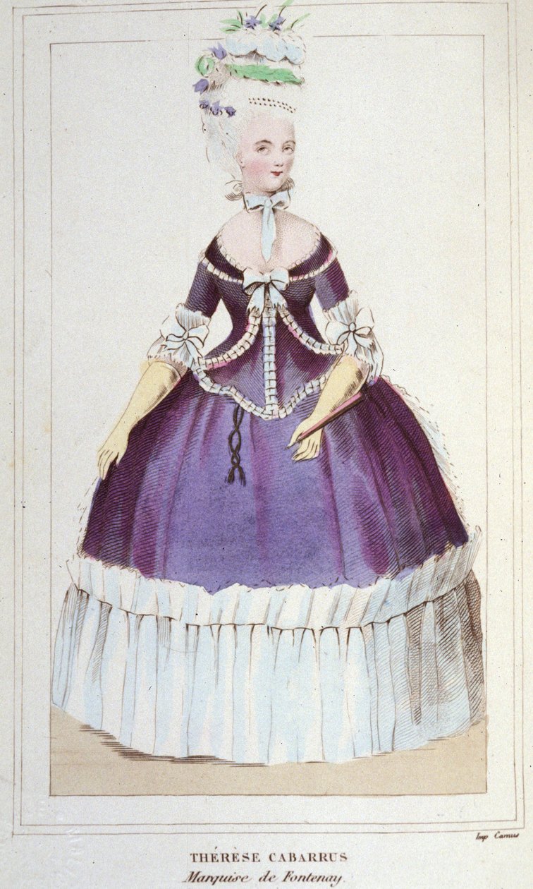Portrét mademoiselle de Fontenay nebo Teresa (Theresa nebo Terezia) Cabarrus, známá jako Madame Tallien (Talien) (1773-1835), markýza de Fontenay. Rytina 1830 od Unknown artist