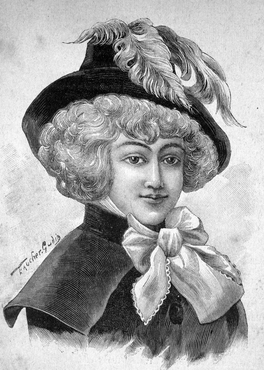Portrét mademoiselle de Fontenay nebo Teresa (Theresa nebo Terezia) Cabarrus, dit Madame Tallien (Talien), princezna z Caraman Chimay (1773 - 1835) - v „“Les Contemporains“, n. d. koncem 19. století. od Unknown artist