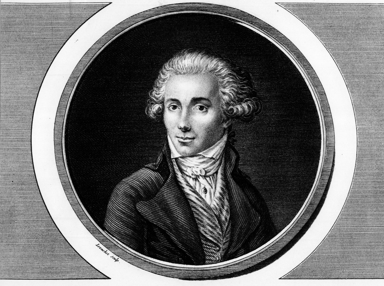 Portrét Marguerite Elie Guadet, francouzské političky (1758-1794). Rytina v „“ Kompletní sbírka historických obrazů francouzské revoluce, ve třech svazcích.“““ 1804. od Unknown artist