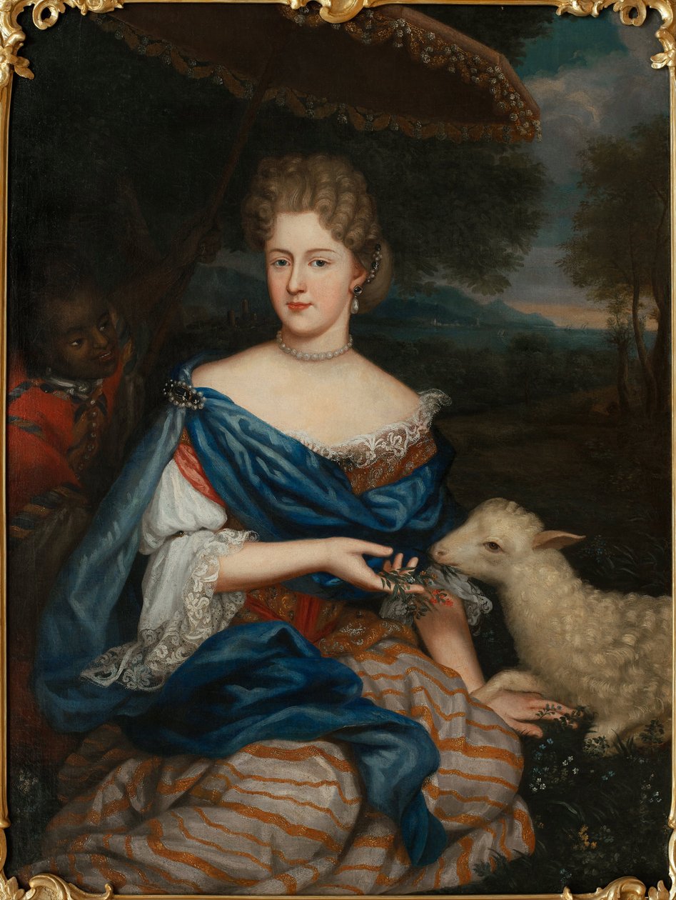 Portrét Marie Karoliny Sobieské (1697-1740) (Marie Charlotte Sobieska) - Anonymní - cca 1730 - Olej na plátně - 150x123 - Muzeum paláce Wilanow od Unknown artist