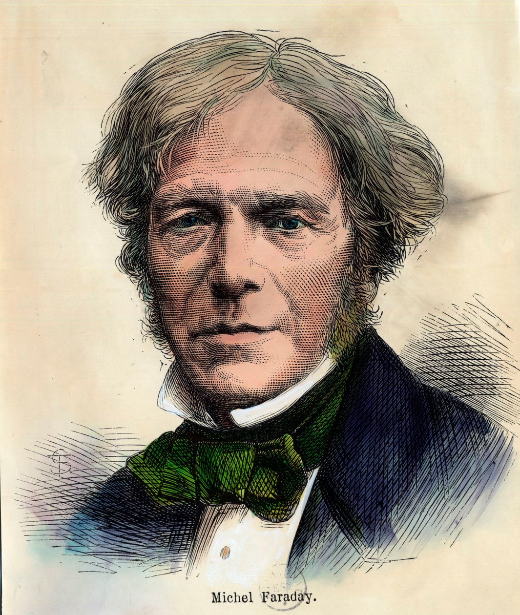 Portrét Michela Faradaya (1791 - 1867) anglický fyzik. Rytina 19. století. Soukromá sbírka. od Unknown artist