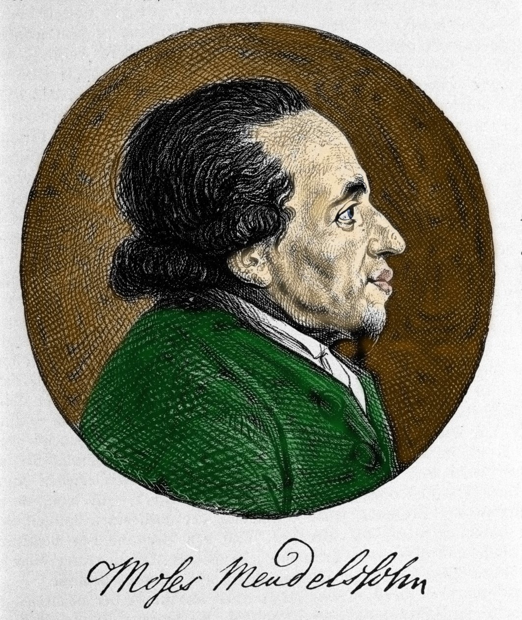 Portrét Mojžíše (Mojžíše) Mendelssohna (1729 - 1786), filozofa a skutečného zakladatele moderního judaismu. Dědeček hudebníka Felixe Mendelssohna. od Unknown artist
