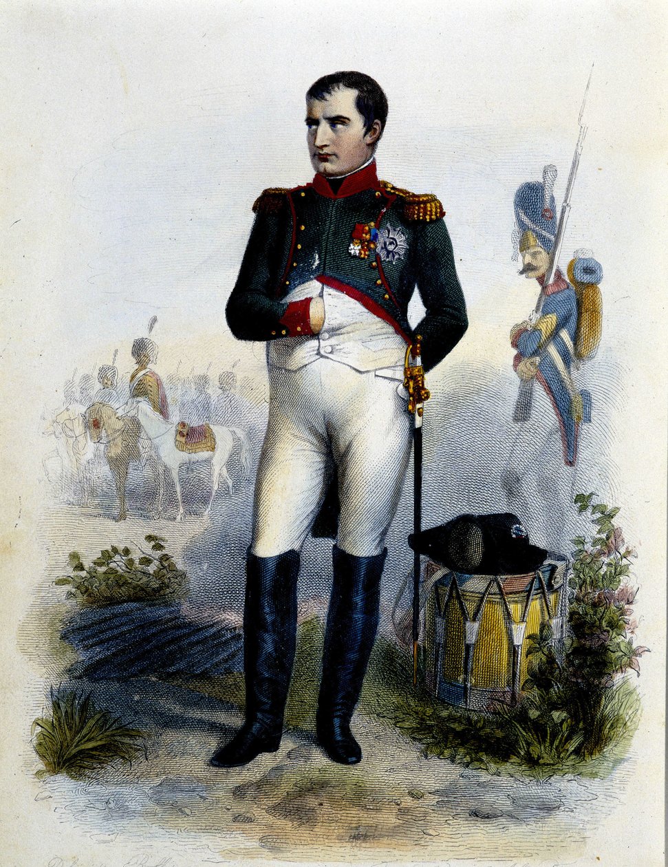 Portrét Napoleona Iera. Rytina 19. století. od Unknown artist