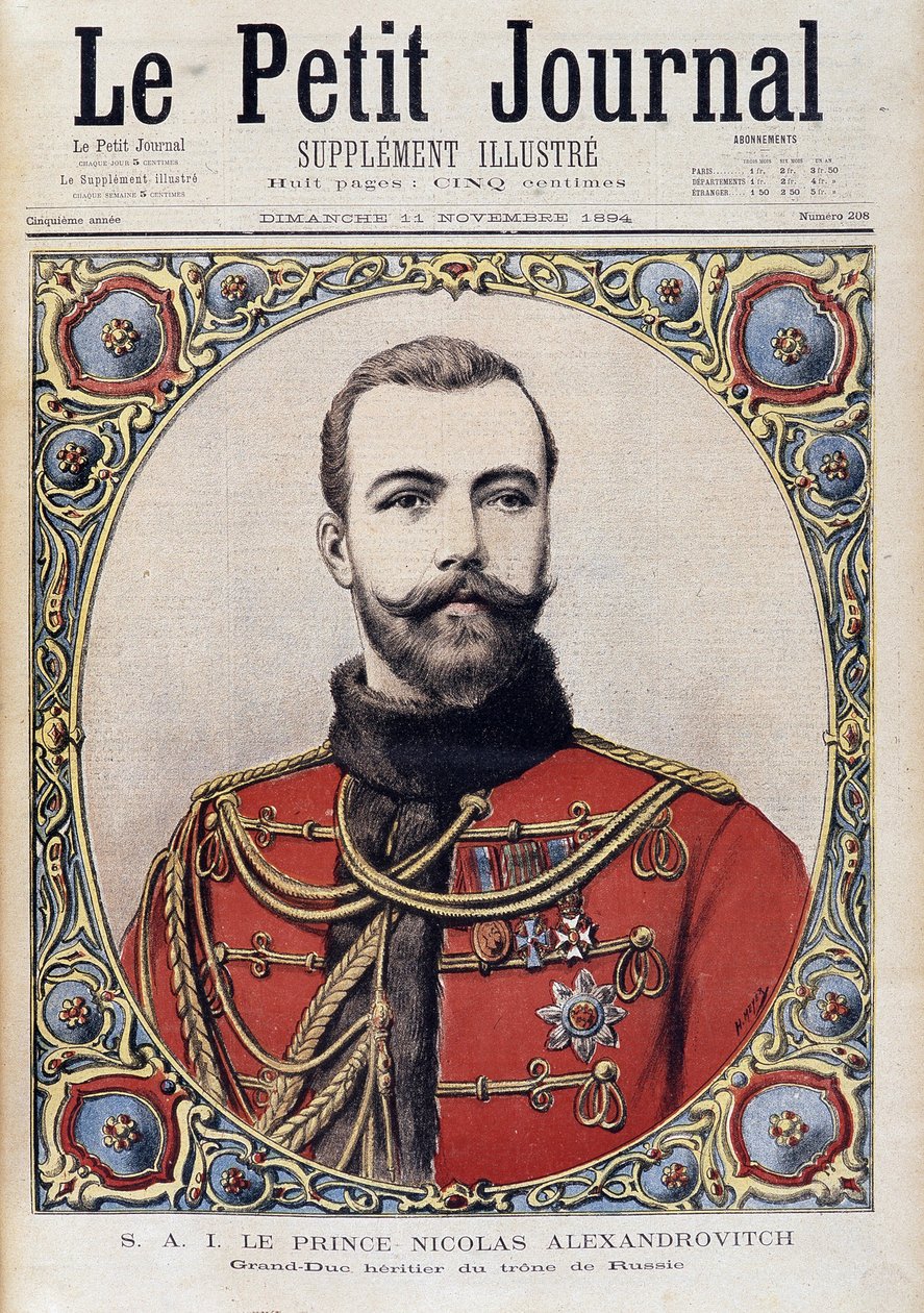 Portrét mladého Ruska Nicholase II - v „“The Petity Journal““ z 11.11.1894 od Unknown artist