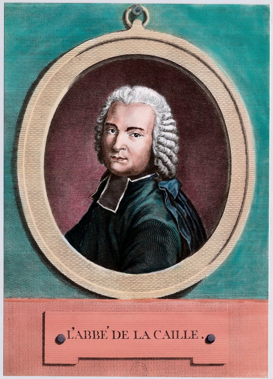 Portrét Nicolase Louise de Lacaille (1713 - 1762), francouzského astronoma. Rytina 18. století. Soukromá sbírka. od Unknown artist