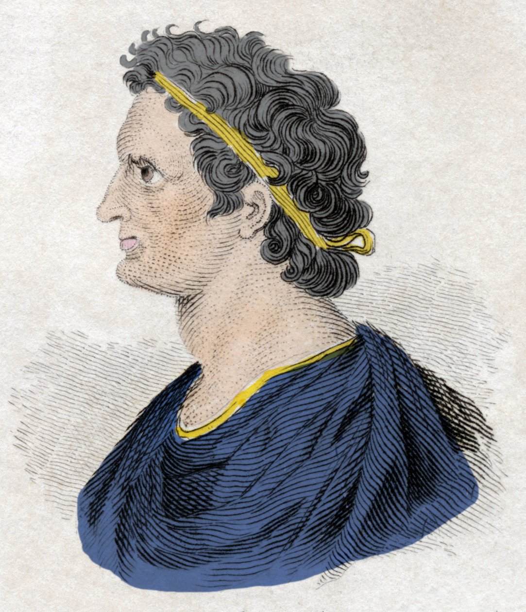 Portrét faraóna Ptolemea II Philadelphus (Ptolemaios II. Philadelphus) (asi 309-246 př. n. l.). Rytina 19. století. od Unknown artist