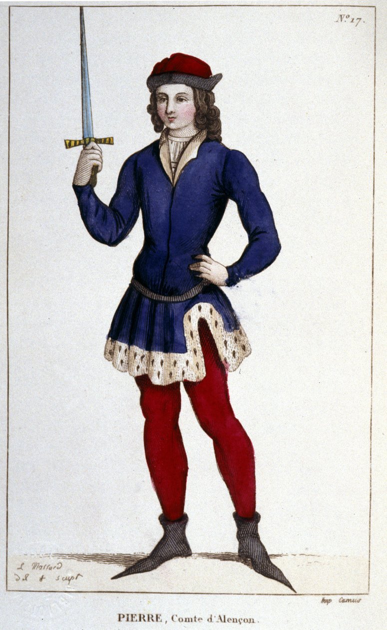 Portrét Pierra hraběte z Alençonu (1251 - 1284), rytina z roku 1830. od Unknown artist