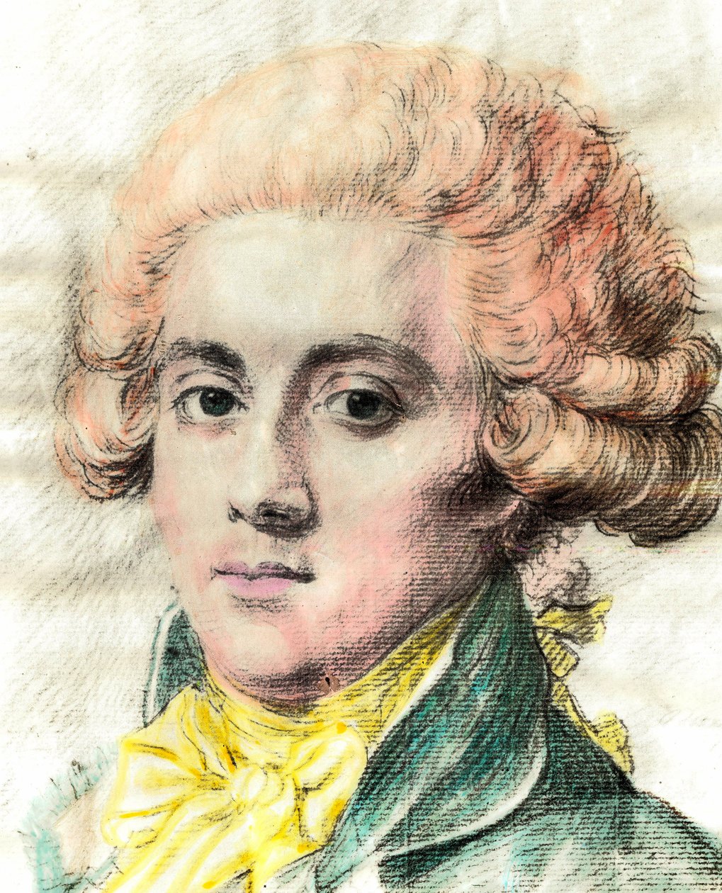 Portrét Pierra Victoriena Vergniauda (1753-1793), francouzského politika Girondina. Detail ilustrace z 18. století. Versailles. Muzeum lambinetů od Unknown artist