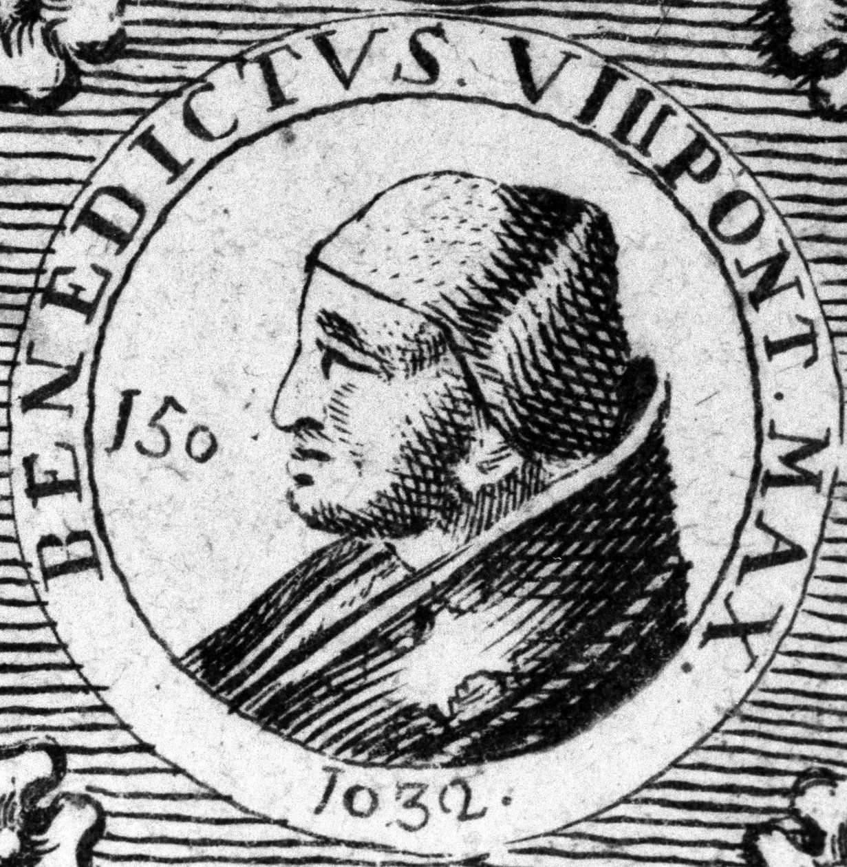 Portrét papeže Benedikta VIII. Rytina 19. století. od Unknown artist