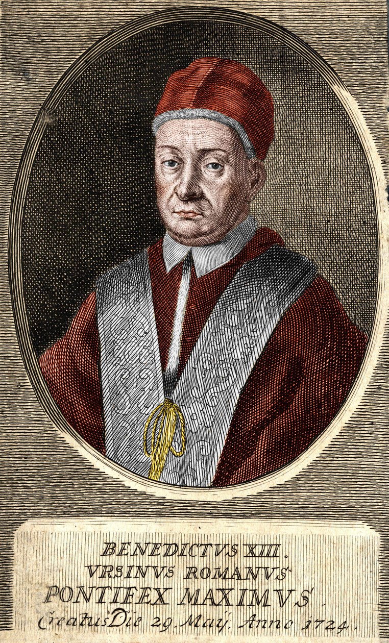 Portrét papeže Benedikta XIII. (Vincenzo Maria Orsini) (1649 - 1730), 243. papež. od Unknown artist